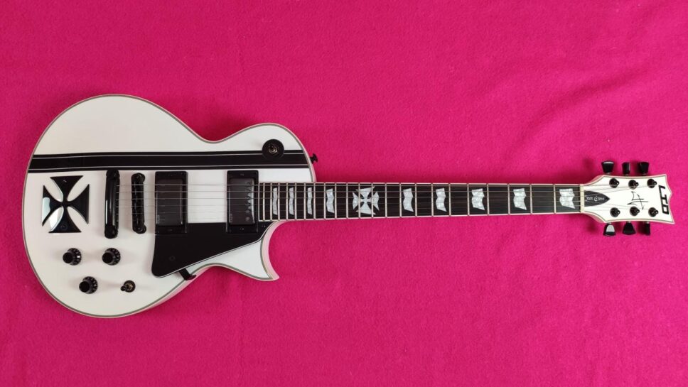 LTD (by ESP) Iron Cross SW (Snow White) James Hetfield Signature