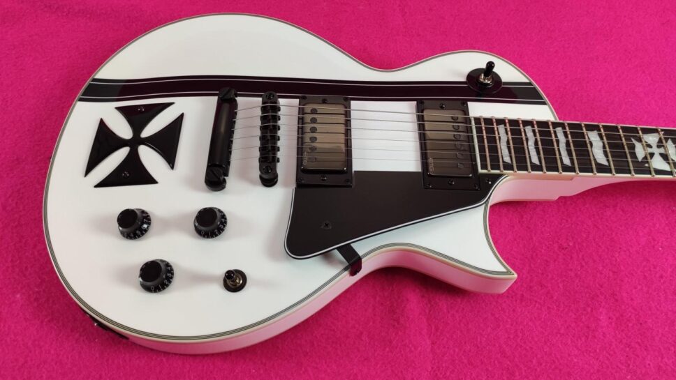 LTD (by ESP) Iron Cross SW (Snow White) James Hetfield Signature