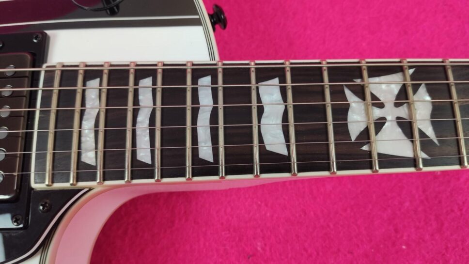 LTD (by ESP) Iron Cross SW (Snow White) James Hetfield Signature