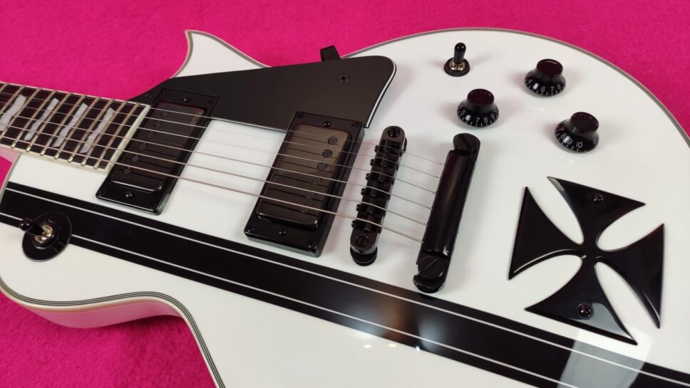 LTD (by ESP) Iron Cross SW (Snow White) James Hetfield Signature