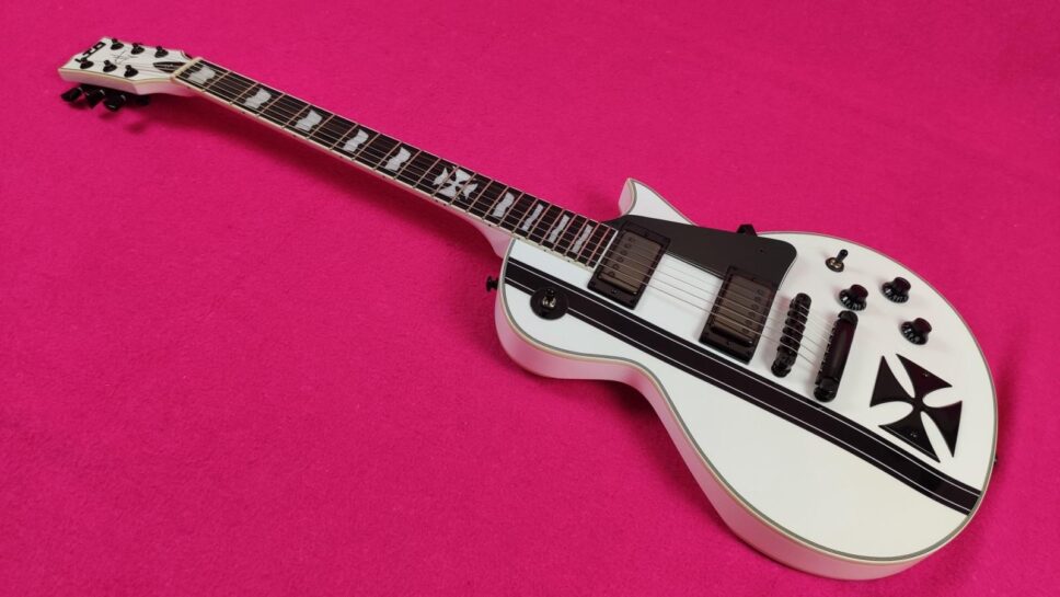 LTD (by ESP) Iron Cross SW (Snow White) James Hetfield Signature