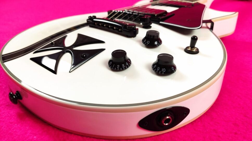 LTD (by ESP) Iron Cross SW (Snow White) James Hetfield Signature