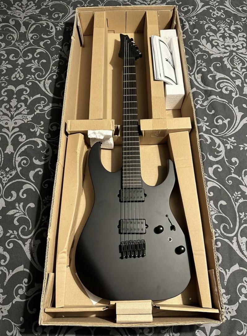 Ibanez RGRTB621-BKF Electric Guitar Iron Label - Black Flat