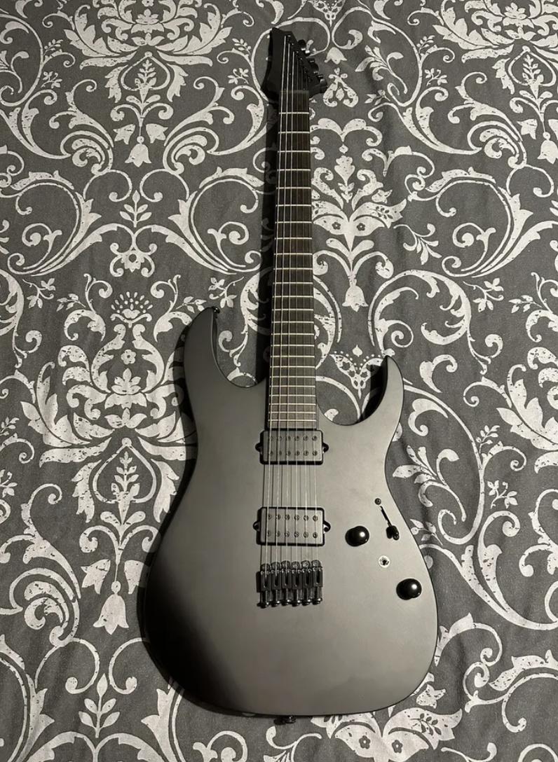 Ibanez RGRTB621-BKF Electric Guitar Iron Label - Black Flat