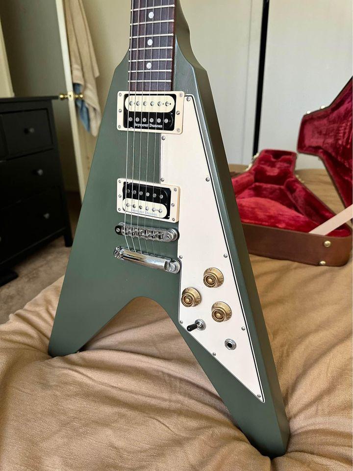 Gibson Flying V Limited Run Olive Drab with upgrades