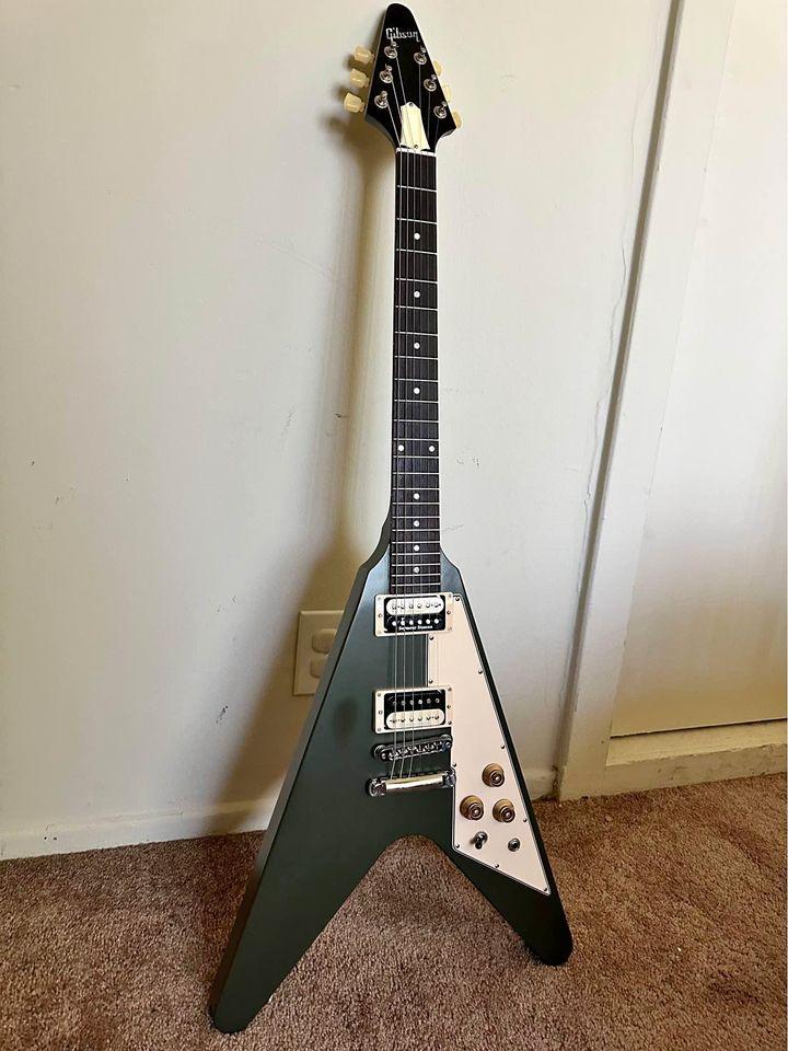 Gibson Flying V Limited Run Olive Drab with upgrades