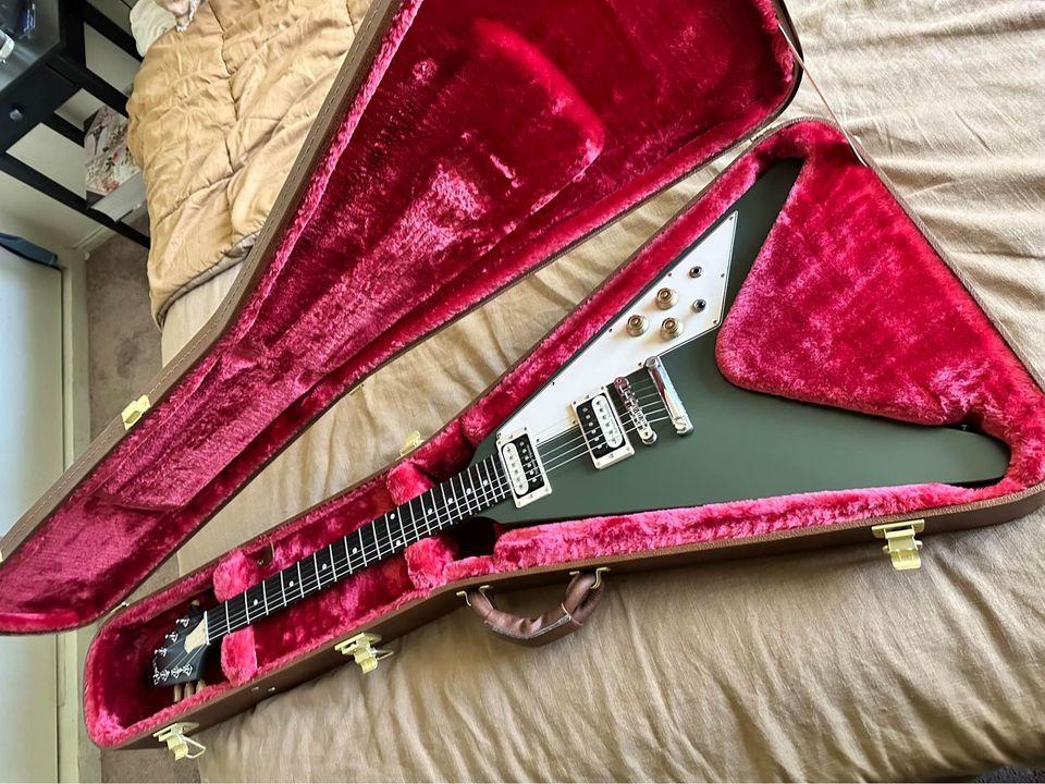 Gibson Flying V Limited Run Olive Drab with upgrades