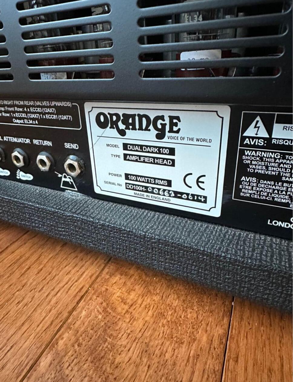 Orange DD100 Dual Dark 100w Twin Channel Guitar Head