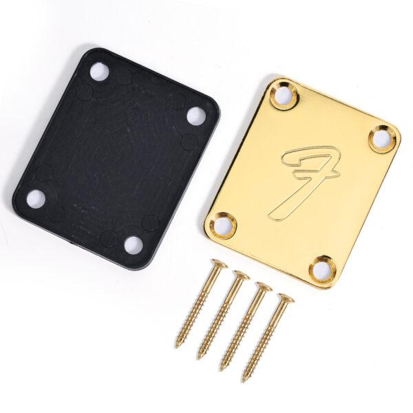 Vintage fender F neck plate replacement part - Gold + Free shipping