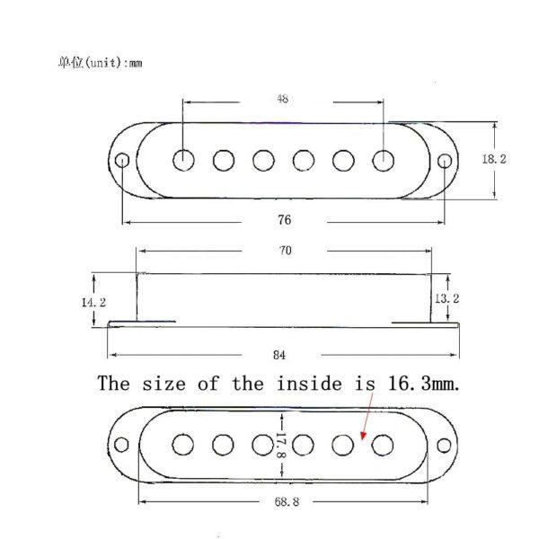Single coil Metal pickup cover 48mm Gold (1pc) + Free shipping