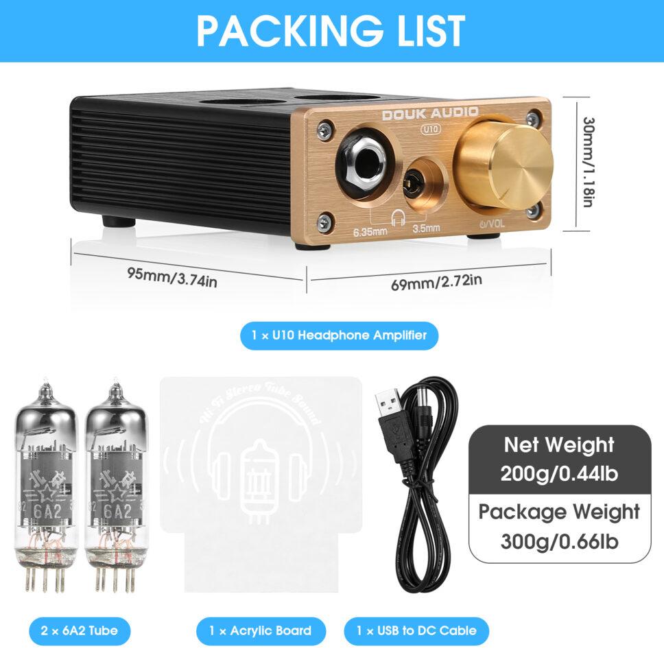 Douk Audio U10 HiFi Valve Stereo Tube Preamp/amplifier 6.35mm/3.5mm 6A2 + Free shipping