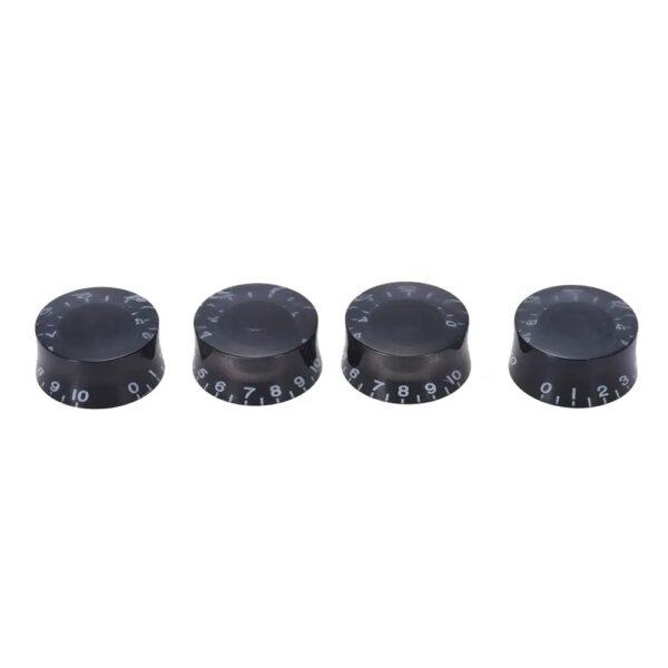 Pack of 4 Black Speed Control Knobs for Gibson Les Paul, SG, Epiphone - Volume & Tone Replacement Knobs + Free shipping