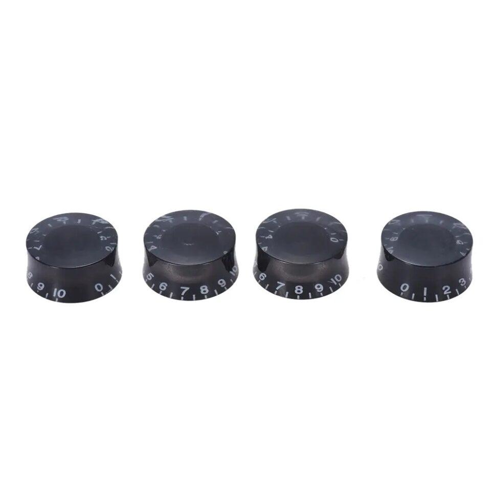 Pack of 4 Black Speed Control Knobs for Gibson Les Paul, SG, Epiphone - Volume & Tone Replacement Knobs + Free shipping