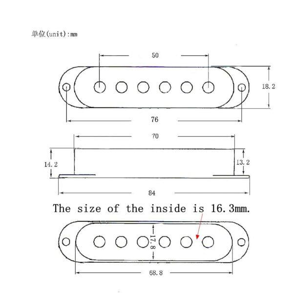 Single coil Metal pickup cover 50mm Gold (1pc) + Free shipping