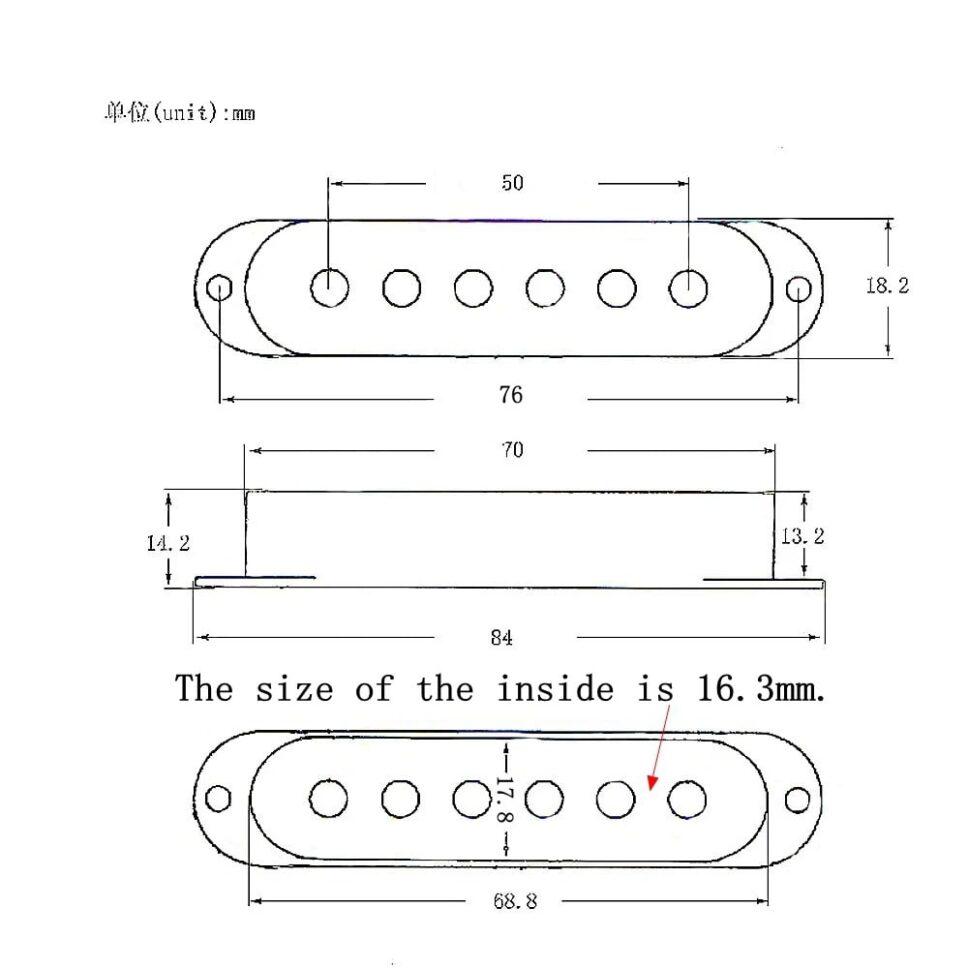 Single coil Metal pickup cover 50mm Gold (1pc) + Free shipping