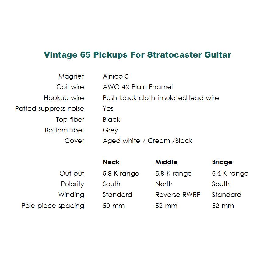 Vintage 65' SSS handwound single coil, Neck pickup, Middle pickup and Bridge pickup set + Free shipping 2024 - Black