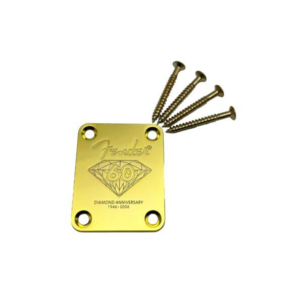 Fender 60th diamond anniversary neck plate replacement part - Gold + Free shipping