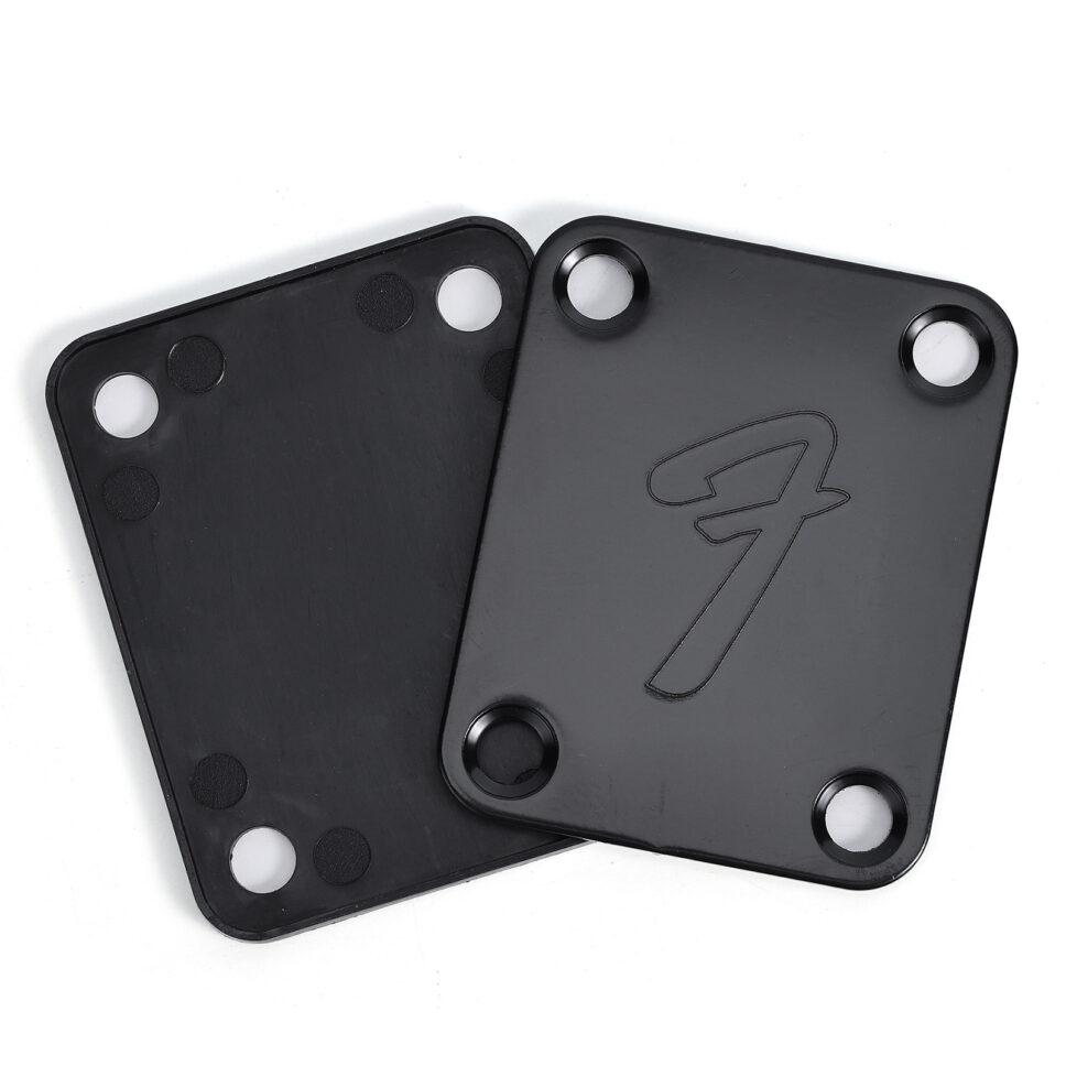 Vintage fender F neck plate replacement part - Black + Free shipping