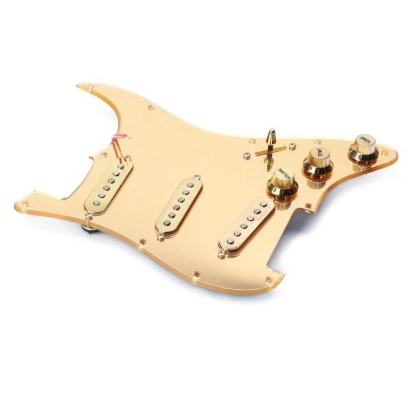 Gold Stratocaster, ST, Strat SSS loaded pickguard - Free Shipping
