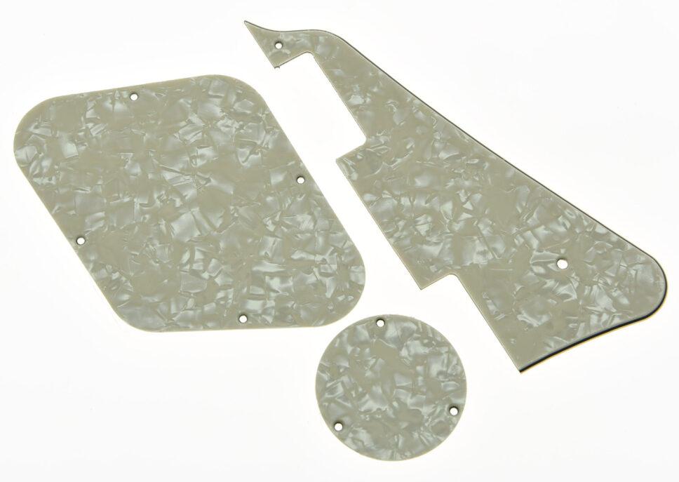Les Paul Pickguard, back plate and switch back plate Set Aged white pearl+ Free shipping