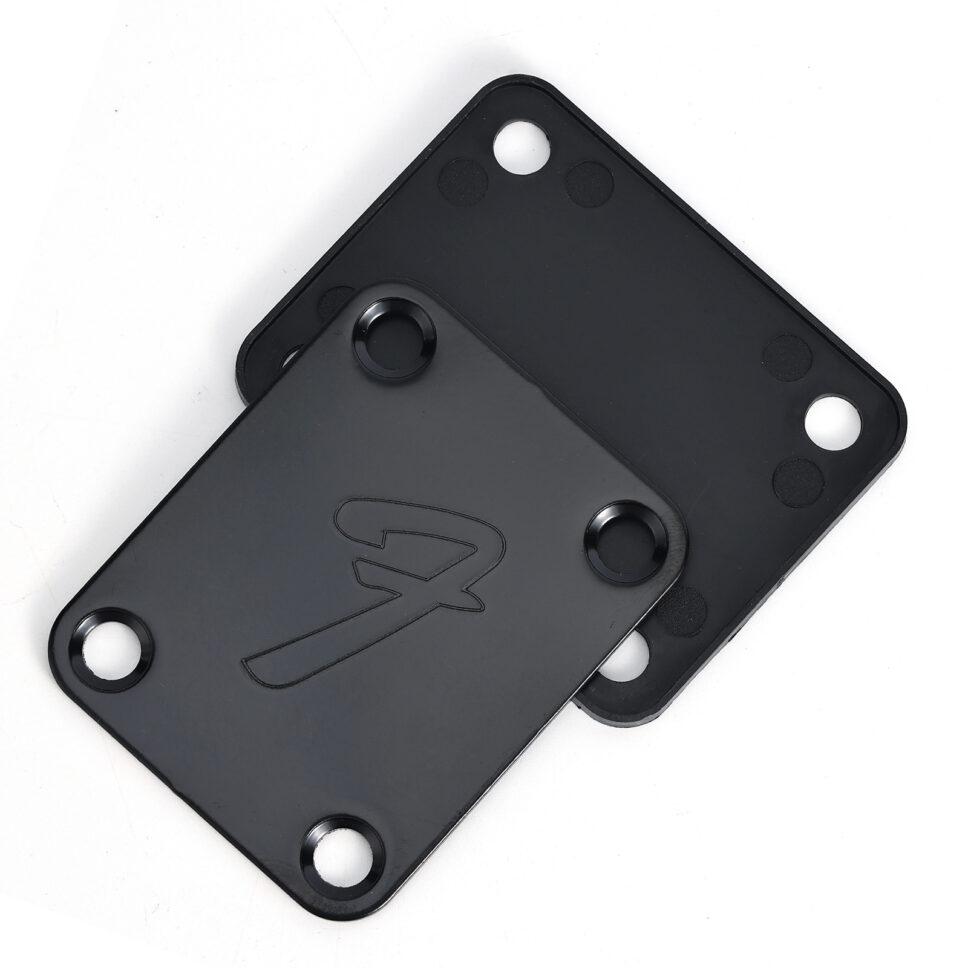 Vintage fender F neck plate replacement part - Black + Free shipping