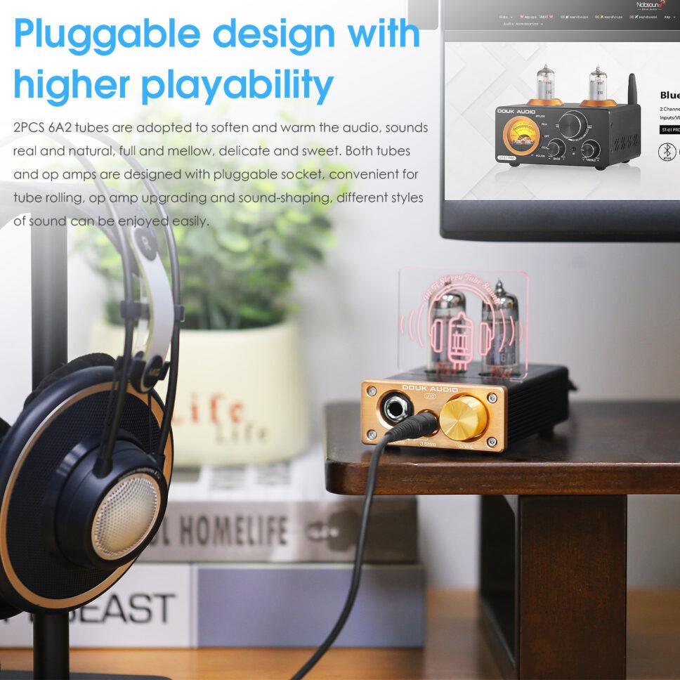 Douk Audio U10 HiFi Valve Stereo Tube Preamp/amplifier 6.35mm/3.5mm 6A2 + Free shipping