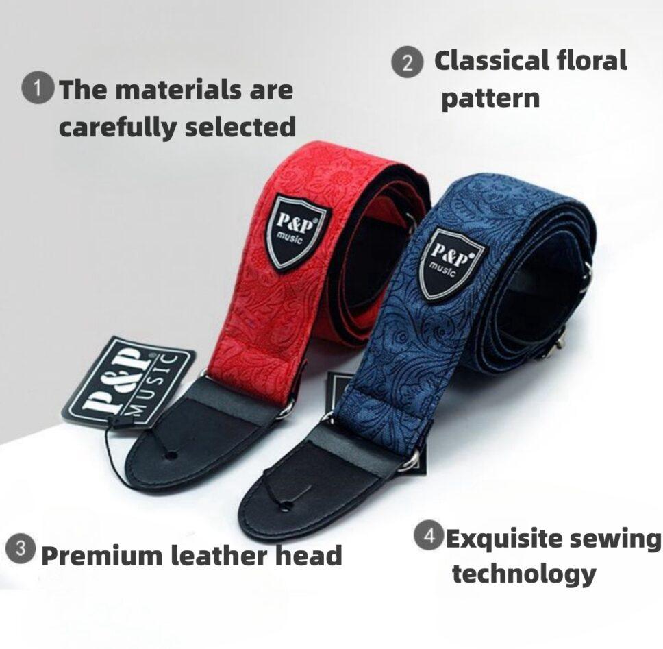 P&P Vintage pattern guitar and bass strap + Free shipping
