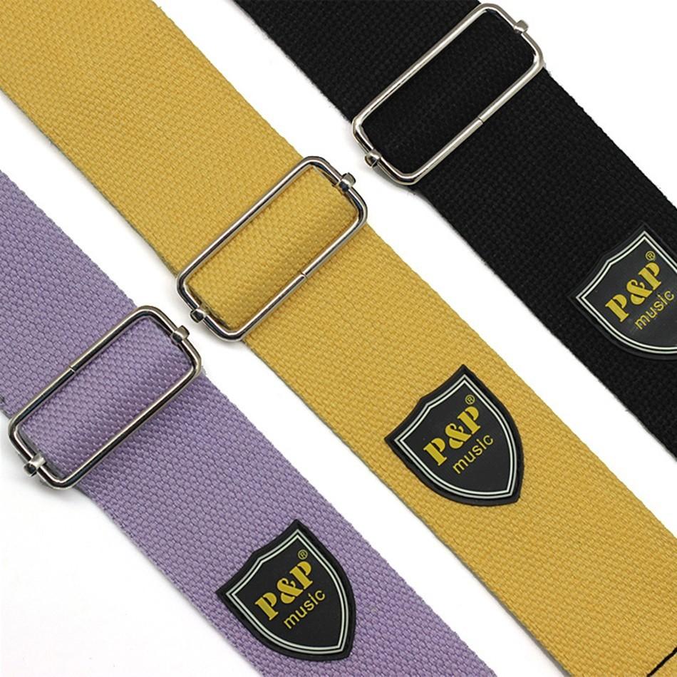P&P solid color cotton guitar and bass strap + Free shipping