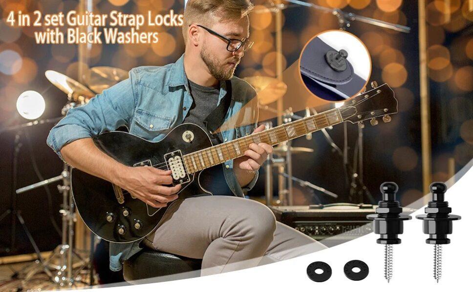 pack of 2, guitar Strap locks silver + Free shipping