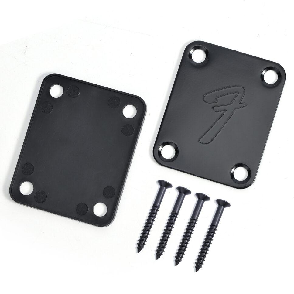 Vintage fender F neck plate replacement part - Black + Free shipping