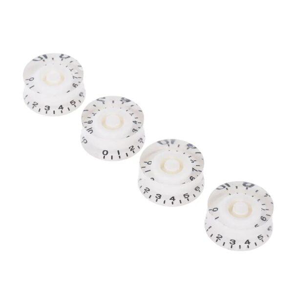 Pack of 4 White Speed Control Knobs for Gibson Les Paul, SG, Epiphone - Volume & Tone Replacement Knobs + Free shipping