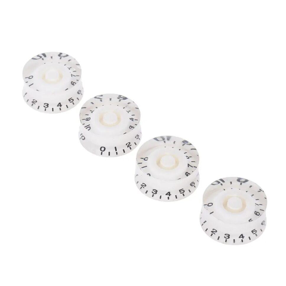 Pack of 4 White Speed Control Knobs for Gibson Les Paul, SG, Epiphone - Volume & Tone Replacement Knobs + Free shipping