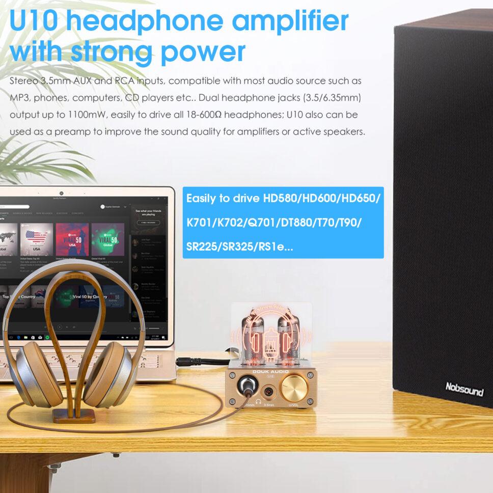 Douk Audio U10 HiFi Valve Stereo Tube Preamp/amplifier 6.35mm/3.5mm 6A2 + Free shipping