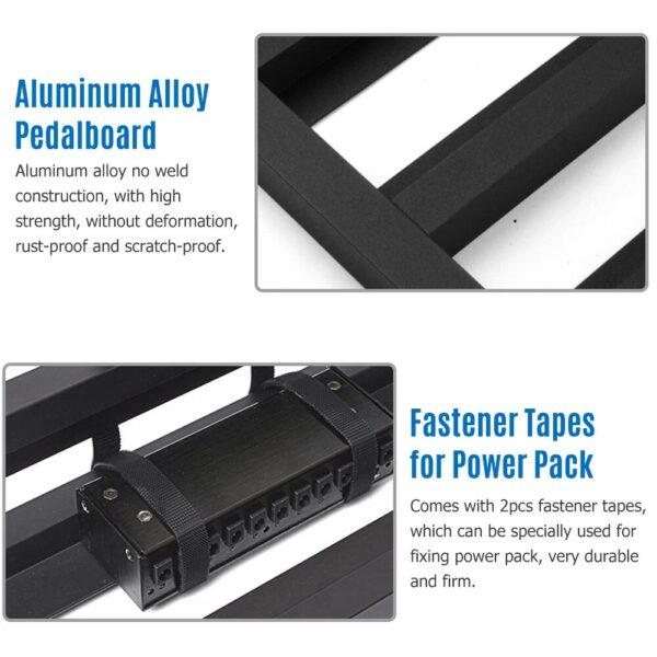 small aluminium metal pedalboard with case