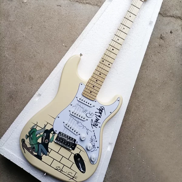 Guitare Électrique White Body avec Motif Spécial
