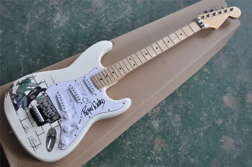 Guitare Électrique White Body avec Motif Spécial
