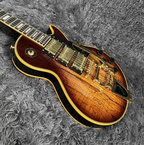 Guitare Électrique LP-Électrique JE Yellow Binding Bigsby