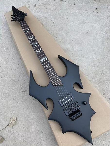Guitare Électrique - Corps de Style Chauve-Souris Noire