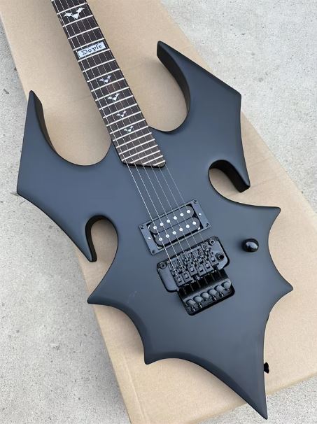 Guitare Électrique - Corps de Style Chauve-Souris Noire