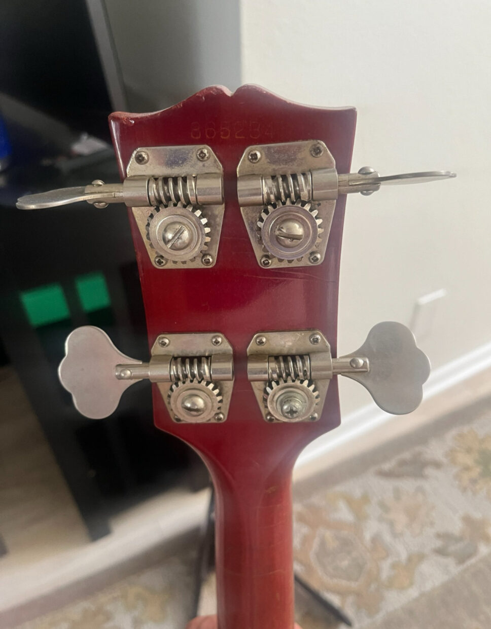 Vintage 1968 Gibson EB-2C Cherry Red Electric Bass Guitar wi