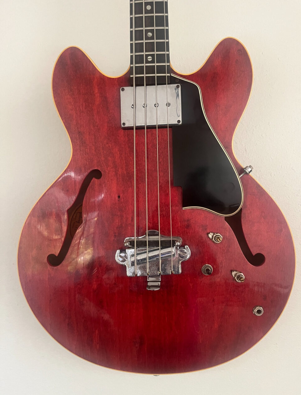 Vintage 1968 Gibson EB-2C Cherry Red Electric Bass Guitar wi