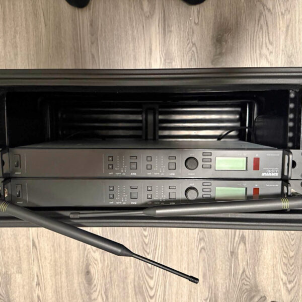 2 x Shure ULXD4D G50 Receivers with SKB 4U Shallow Case