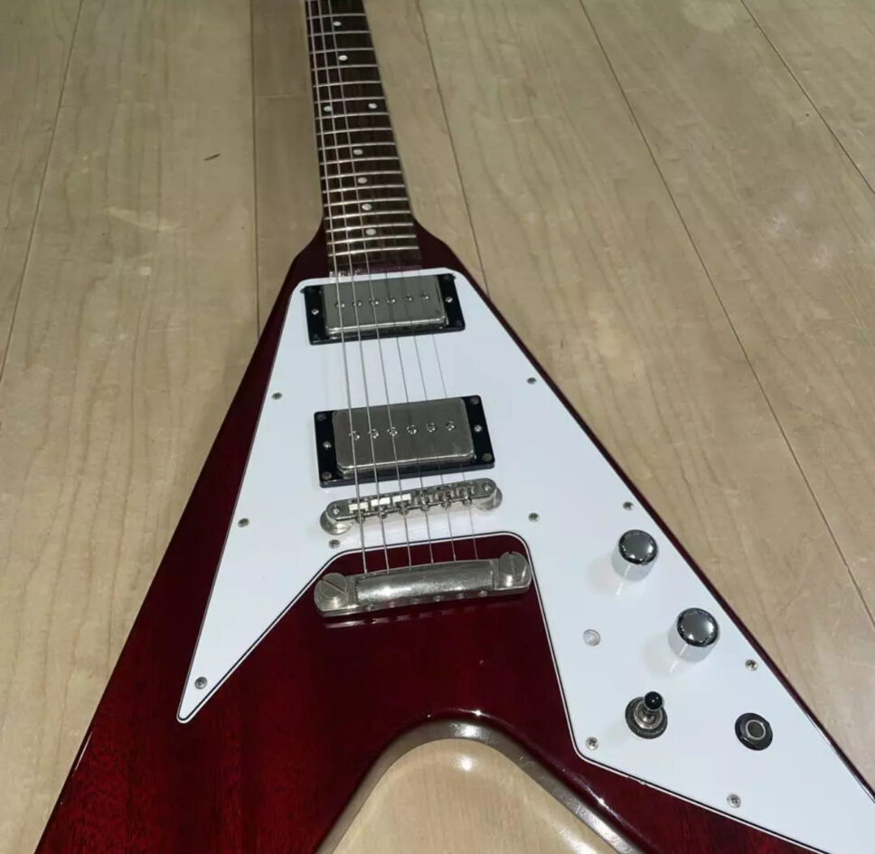 Greco flying v electric guitar gibson truss rod cover