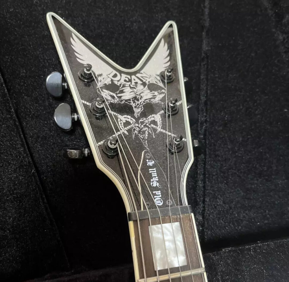 DEAN Electric Guitar OLD SKULL V Flying V Black Color Used w