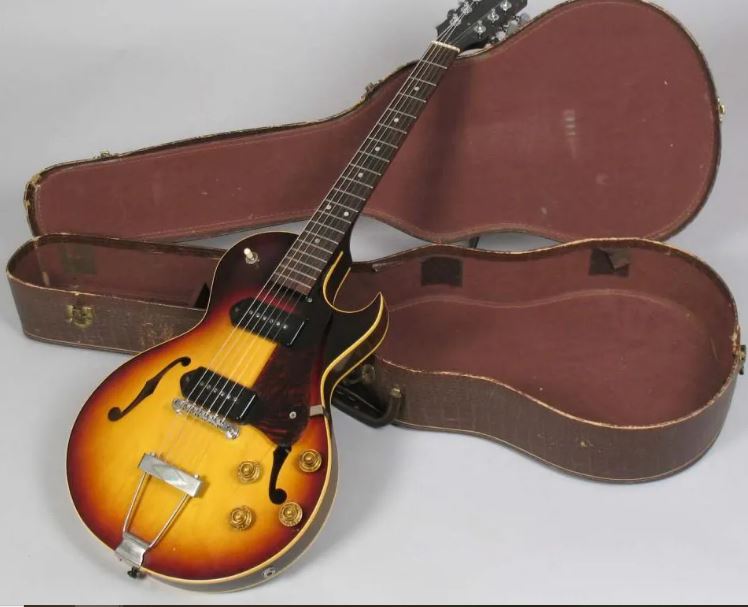 Guitare Électrique Vintage Sunburst Semi Hollow Body