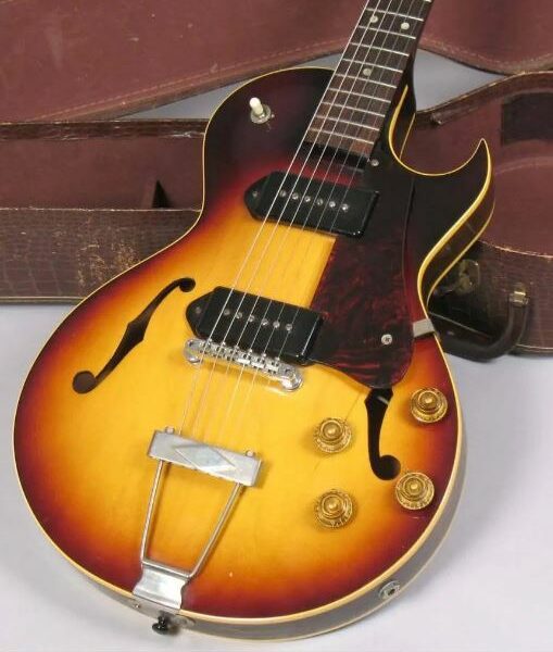 Guitare Électrique Vintage Sunburst Semi Hollow Body