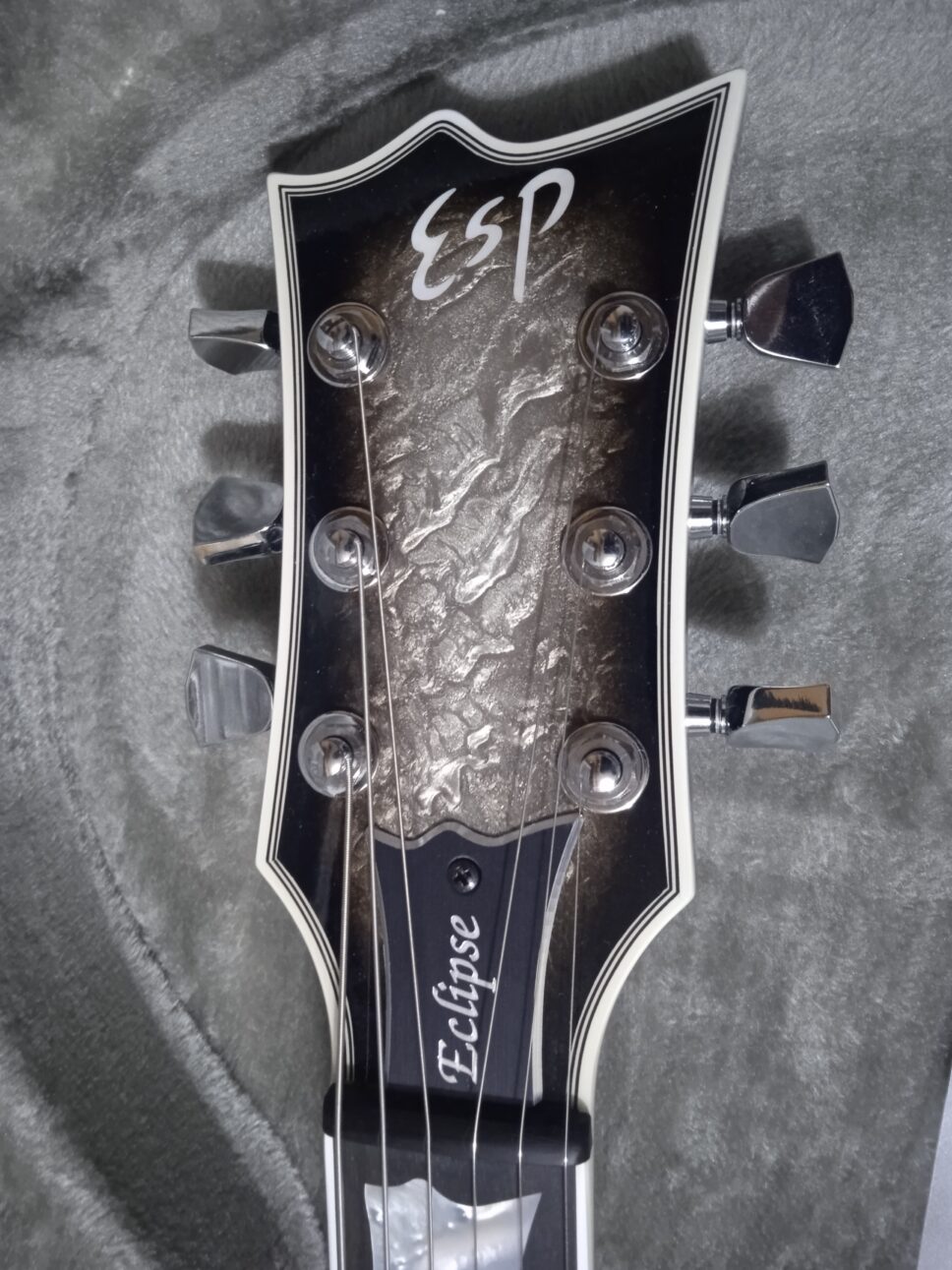 ESP Custom Shop Eclipse CTM Silver Liquid Metal Burst