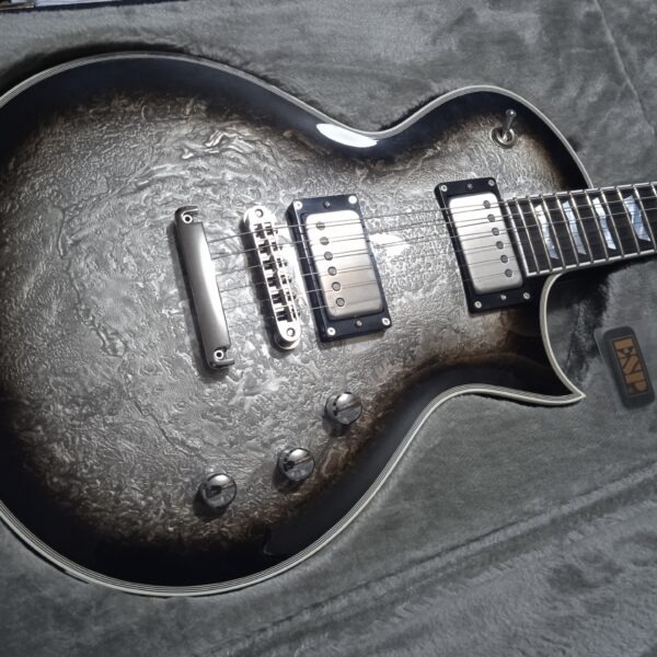 ESP Custom Shop Eclipse CTM Silver Liquid Metal Burst