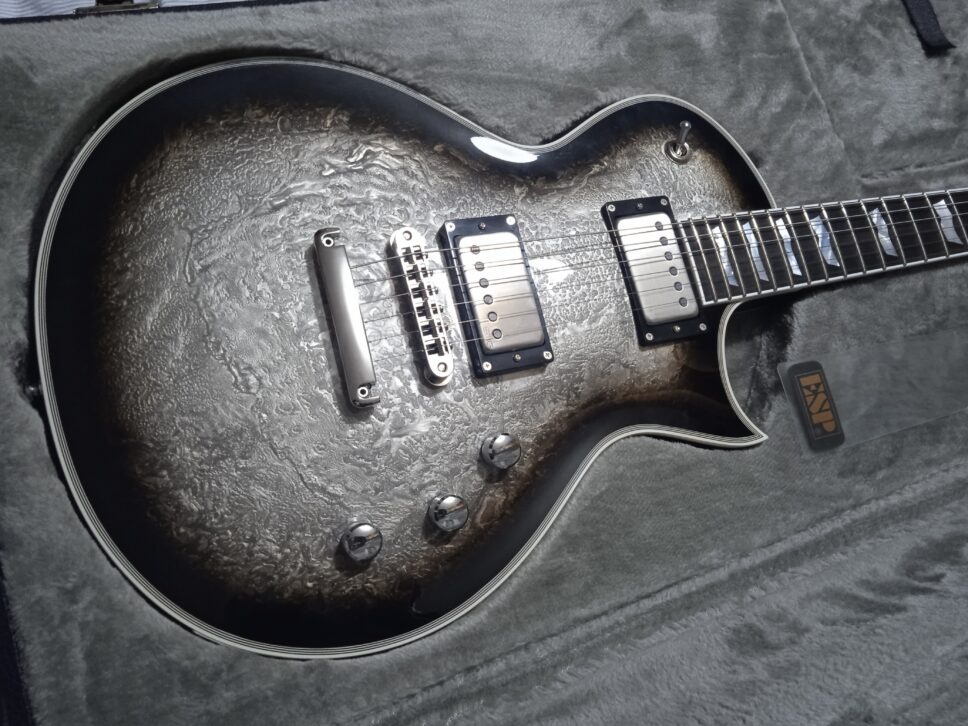 ESP Custom Shop Eclipse CTM Silver Liquid Metal Burst